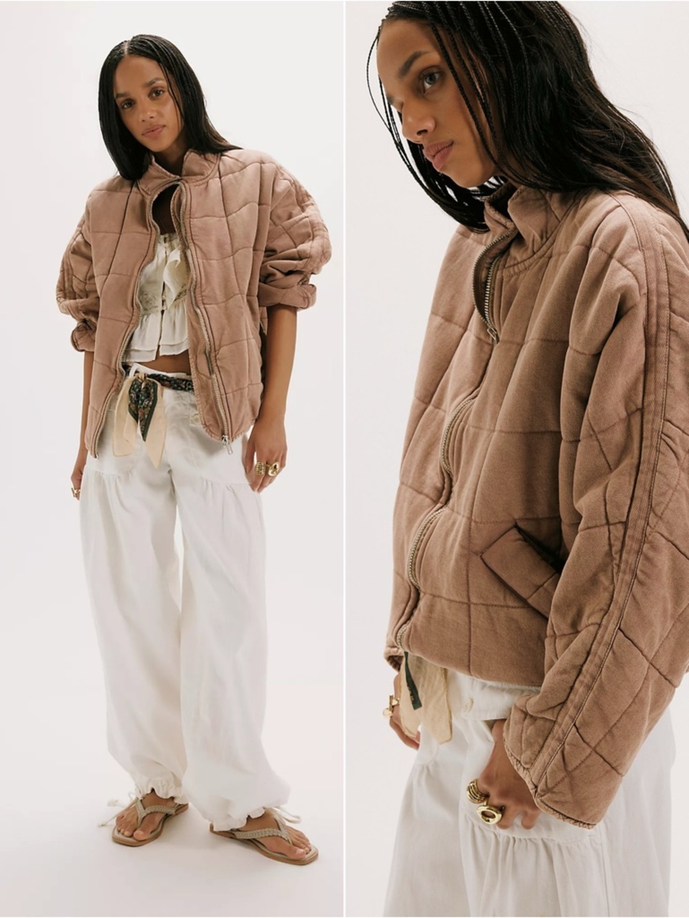 Free people Dolman Quilted Knit Jacket boho Size small​